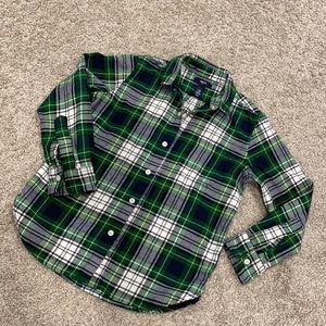 Gap long sleeve plaid cozy button up shirt 100% cotton